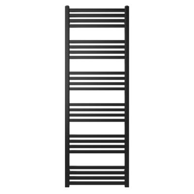 Sèche-serviettes eau chaude en acier GoodHome Duala noir 24 barres - 518 W