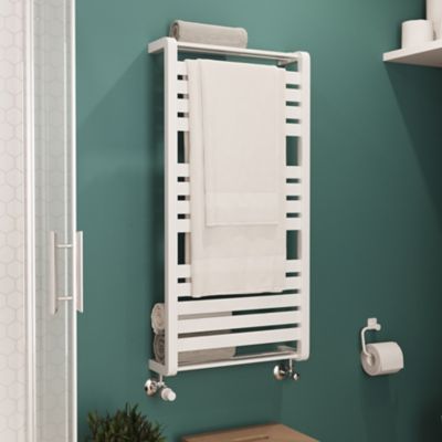 Sèche-serviettes eau chaude en acier GoodHome Loreto vertical blanc 546 W