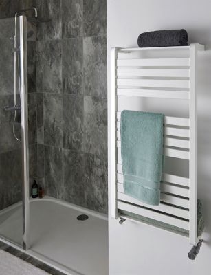 Sèche-serviettes eau chaude en acier GoodHome Loreto vertical blanc 546 W