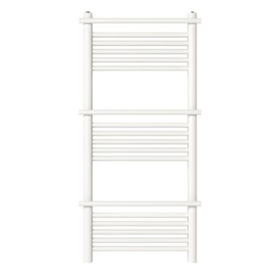 Sèche-serviettes eau chaude en acier GoodHome Solna vertical blanc mat 459 W