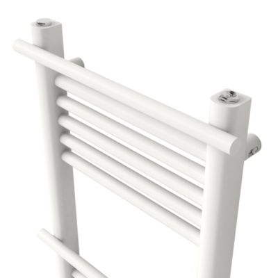 Sèche-serviettes eau chaude en acier GoodHome Solna vertical blanc mat 459 W