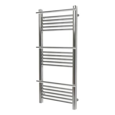 Sèche-serviettes eau chaude en acier vertical 313W chromé mat, GoodHome Solna
