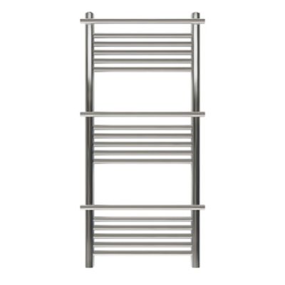 Sèche-serviettes eau chaude en acier vertical 313W chromé mat, GoodHome Solna