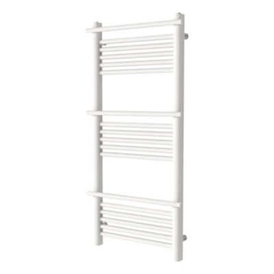 Sèche-serviettes eau chaude en acier vertical 459W blanc mat, GoodHome Solna