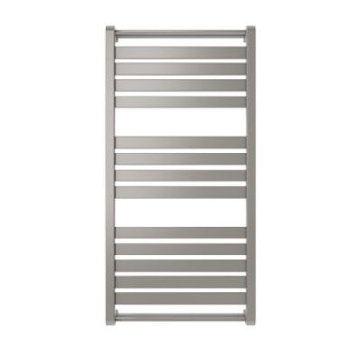 Sèche-serviettes eau chaude en acier vertical 546W gris/argent, GoodHome Loreto