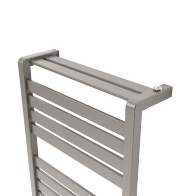 Sèche-serviettes eau chaude en acier vertical 546W gris/argent, GoodHome Loreto