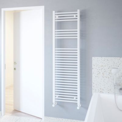 Sèche-serviettes eau chaude plat en acier Flomasta blanc 609W