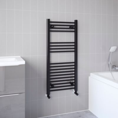 Sèche-serviettes eau chaude plat en acier Flomasta noir 411W