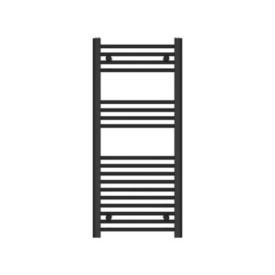 Sèche-serviettes eau chaude plat en acier Flomasta noir 411W