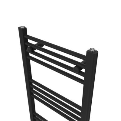Sèche-serviettes eau chaude plat en acier Flomasta noir 411W