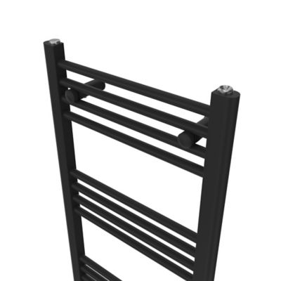 Sèche-serviettes eau chaude plat en acier Flomasta noir 609W