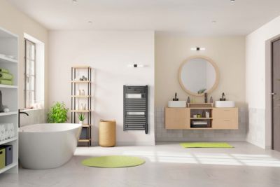 Sèche-serviettes électrique 500W noir, Noirot Actibain Connect