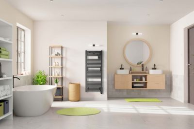 Sèche-serviettes électrique 750W noir, Noirot Actibain Connect