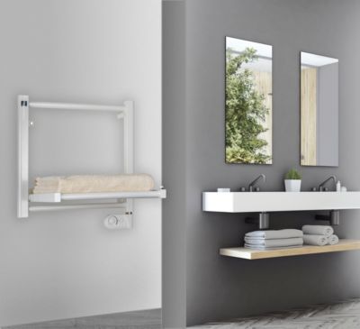 Sèche-serviettes électrique à inertie fluide 150W blanc, Deltacalor Papillon 1