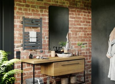 Sèche-serviettes électrique à inertie fluide 250W anthracite, Sauter Kelud Mini 2