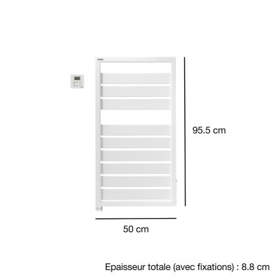 Sèche-serviettes électrique à inertie fluide 500W blanc, Acova Astrakan