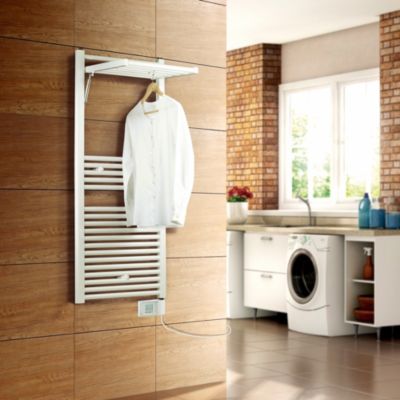 Sèche-serviettes électrique à inertie fluide 500W blanc, Deltacalor Stendino