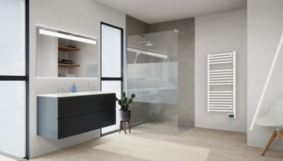 Sèche-serviettes électrique à inertie fluide 500W blanc, Noirot Flobain