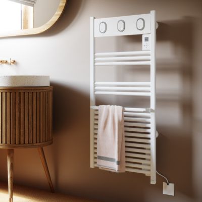 Sèche-serviettes électrique à inertie fluide 500W blanc, Sauter Marapi