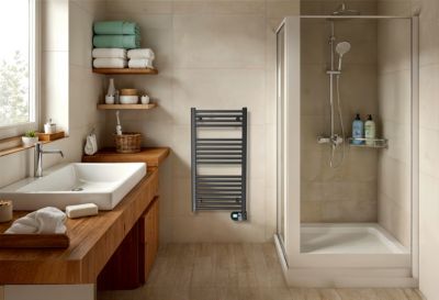 Sèche-serviettes électrique à inertie fluide 500W noir, Noirot Flobain II