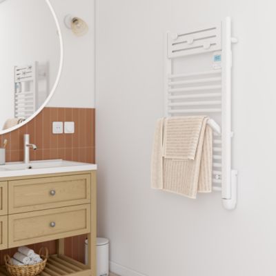 Sèche-serviettes électrique à inertie fluide 500W, Noirot Actibain