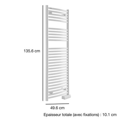 Sèche-serviettes électrique à inertie fluide 750W blanc, Acova Batik