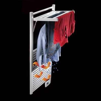 Sèche-serviettes électrique à inertie fluide 750W noir, Deltacalor Stendino