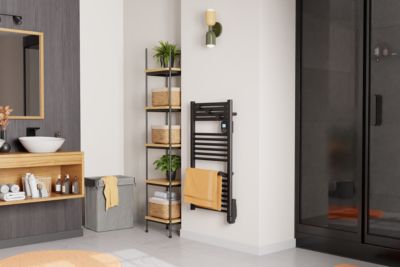 Sèche-serviettes électrique à inertie fluide 750W noir, Noirot Actibain