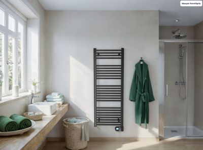 Sèche-serviettes électrique à inertie fluide 750W noir, Noirot Flobain II