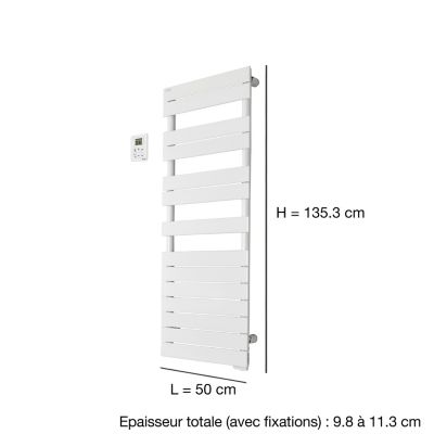 Sèche-serviettes électrique à inertie fluide Acova Alpaga symétrique anthracite 750W