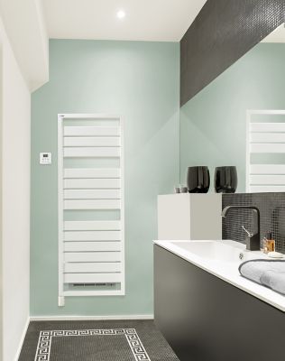Sèche-serviettes électrique à inertie fluide Acova Astrakan +Air blanc 750W + soufflerie 1000W