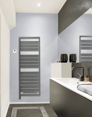 Sèche-serviettes électrique à inertie fluide Acova Astrakan +Air grey aluminium 750W + soufflerie 1000W
