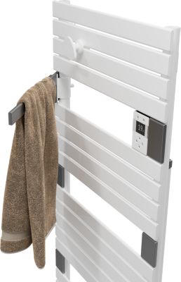 Sèche-serviettes électrique à inertie fluide connectable 750W blanc, Sauter Asama
