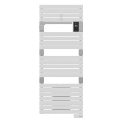 Sèche-serviettes électrique à inertie fluide connectable blanc 750W + soufflerie 1000W, Sauter Asama