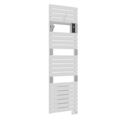 Sèche-serviettes électrique à inertie fluide connectable blanc 750W + soufflerie 1000W, Sauter Asama