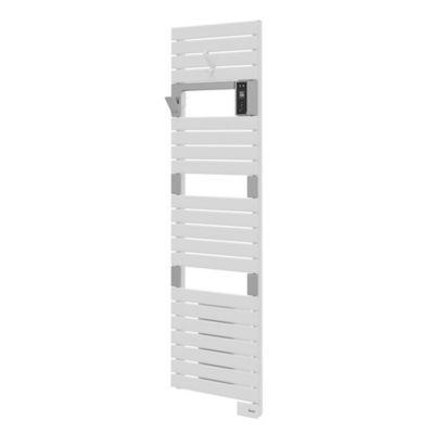 Sèche-serviettes électrique à inertie fluide connectable blanc 750W + soufflerie 1000W, Sauter Asama