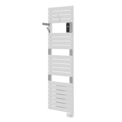 Sèche-serviettes électrique à inertie fluide connectable blanc 750W + soufflerie 1000W, Sauter Asama