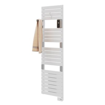 Sèche-serviettes électrique à inertie fluide connectable blanc 750W + soufflerie 1000W, Sauter Asama