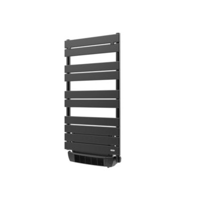 Sèche-serviettes électrique à inertie fluide Delonghi Phorum anthracite 500W + soufflerie 1000W