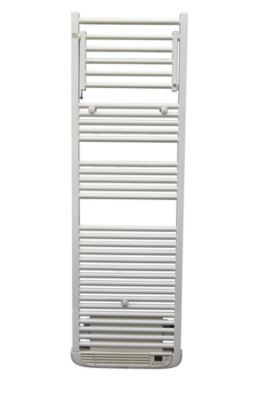 Sèche-serviettes électrique à inertie fluide Deltacalor Flexo blanc 750W +  soufflerie 1000W | Castorama