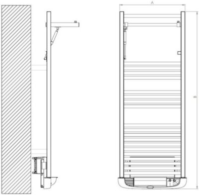 Sèche-serviettes électrique à inertie fluide Deltacalor Flexo blanc 750W + soufflerie 1000W