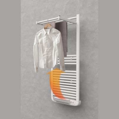 Sèche-serviettes électrique à inertie fluide Deltacalor Stendino 500W + soufflerie 1000W noir