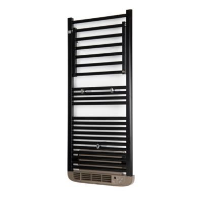 Sèche-serviettes électrique à inertie fluide Deltacalor Stendino 500W + soufflerie 1000W noir