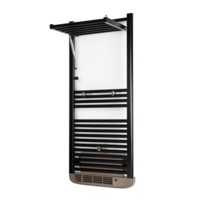 Sèche-serviettes électrique à inertie fluide Deltacalor Stendino 500W + soufflerie 1000W noir