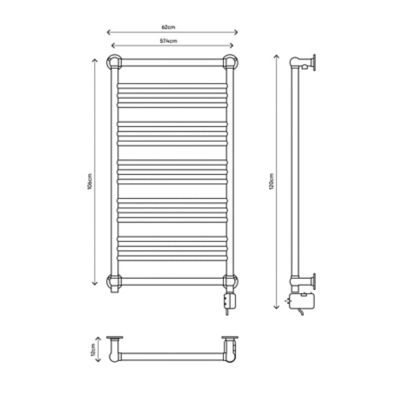 Sèche-serviettes électrique à inertie fluide GoodHome Hyana blanc 500W