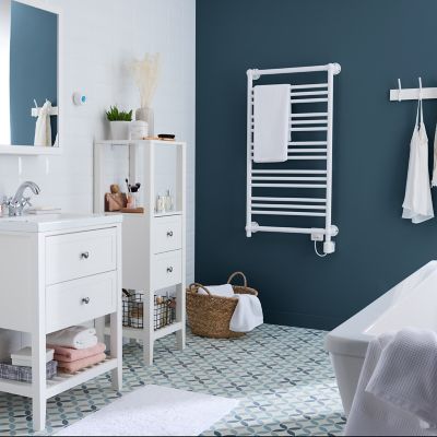 Sèche-serviettes électrique à inertie fluide GoodHome Hyana blanc 500W