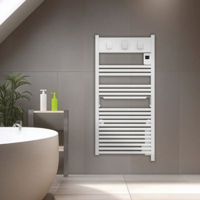 Sèche-serviettes électrique à inertie fluide inaltérable 500W blanc, Sauter Marapi 2