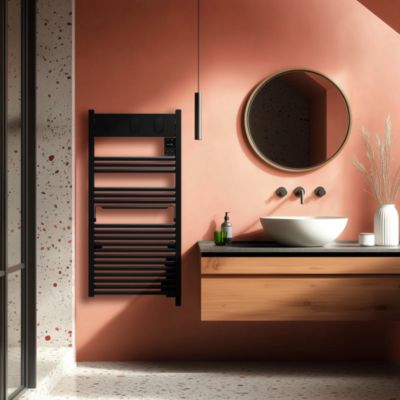 Sèche-serviettes électrique à inertie fluide inaltérable 500W noir, Sauter Marapi 2