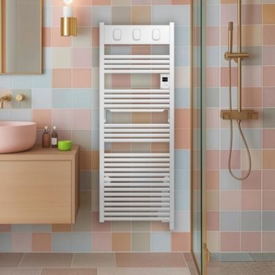 Sèche-serviettes électrique à inertie fluide inaltérable 750W blanc, Sauter Marapi 2