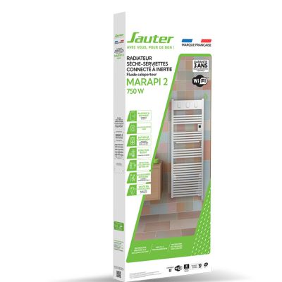 Sèche-serviettes électrique à inertie fluide inaltérable 750W blanc, Sauter Marapi 2